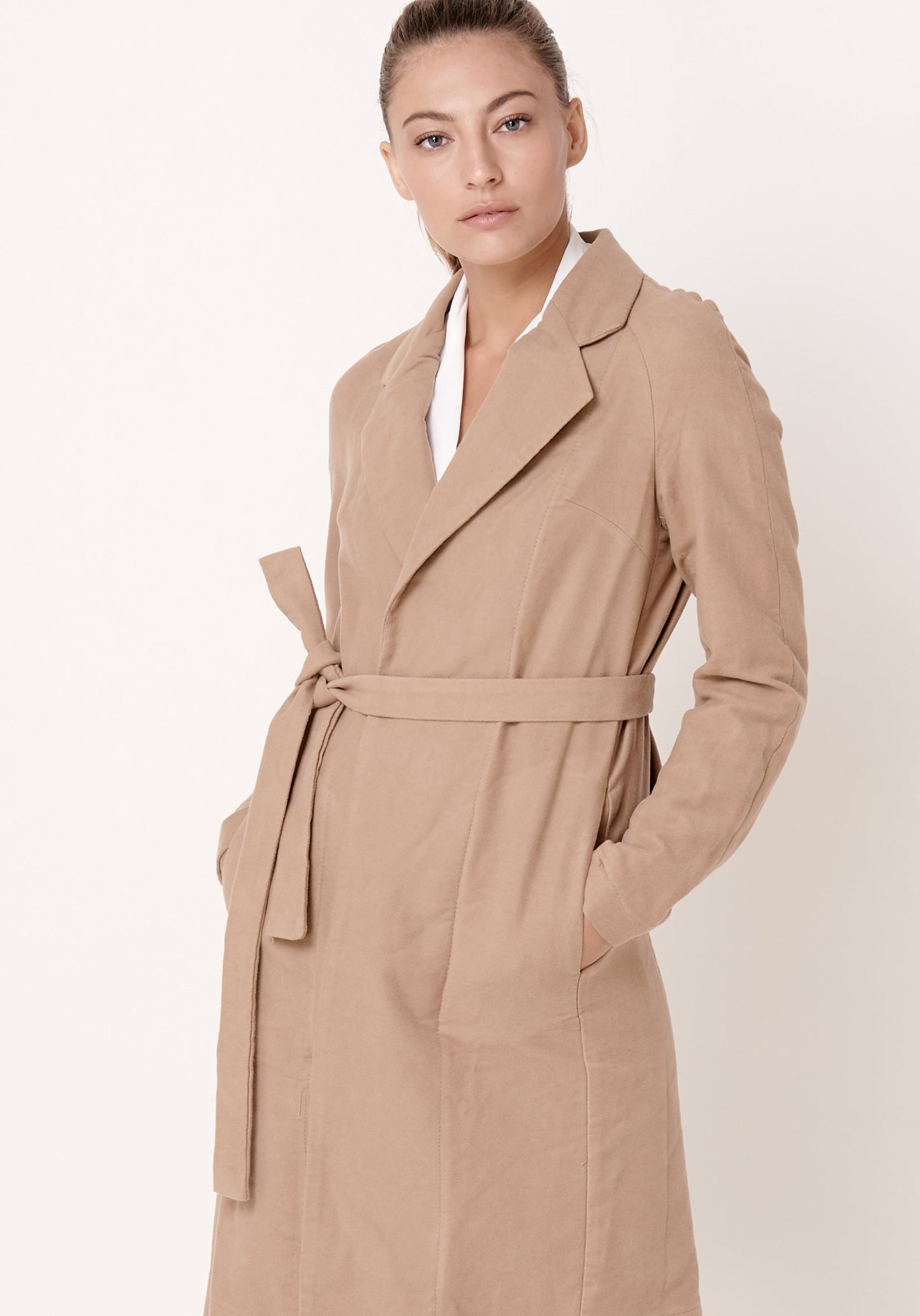 מעיל טרנץ' - קאמל - דגם גולדמן - US-Fashion.tlv