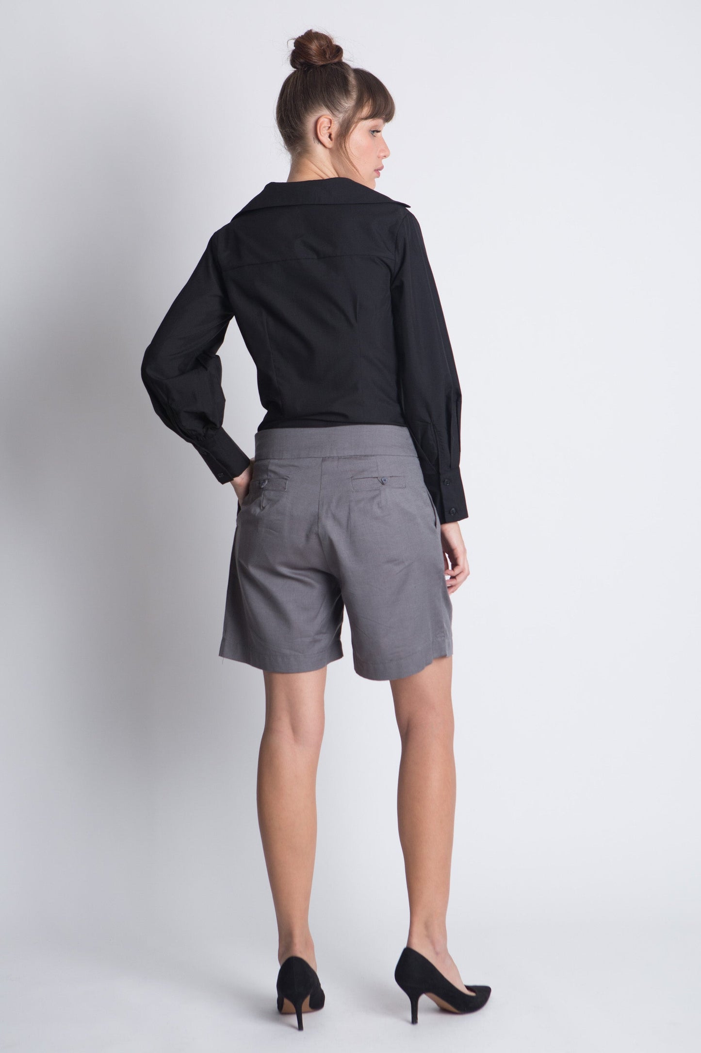 חולצה מכופתרת - שחור - דגם מדיסון - US-Fashion.tlv