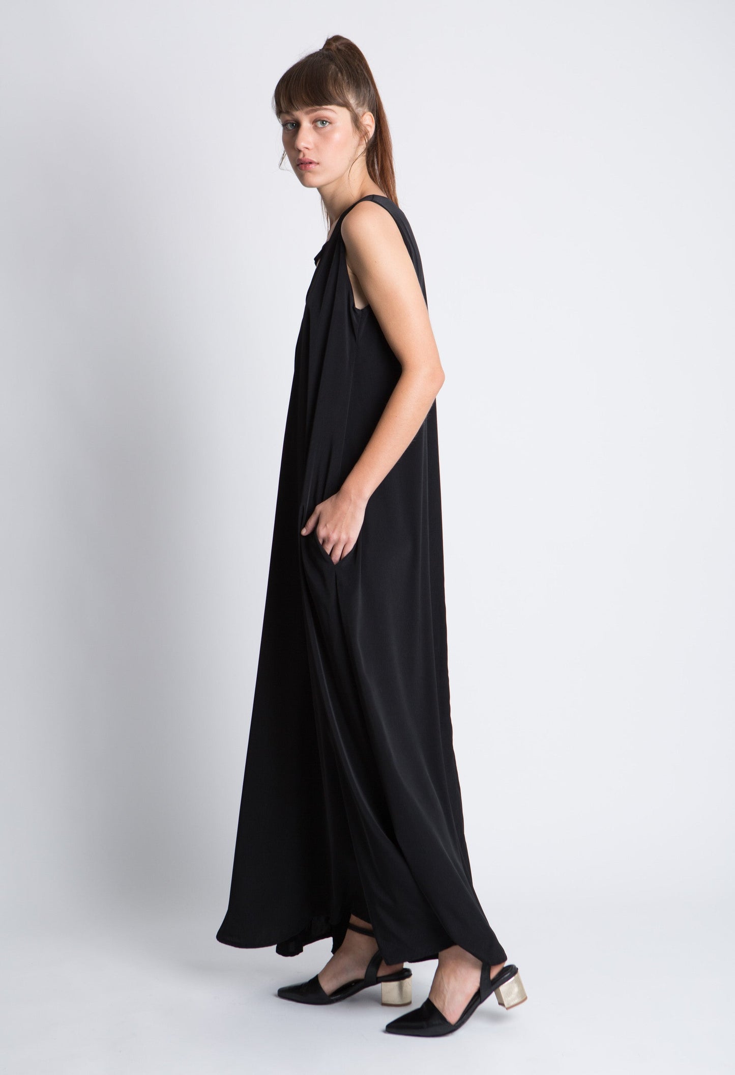 שמלת מקסי - שחור - דגם האדסון - US-Fashion.tlv