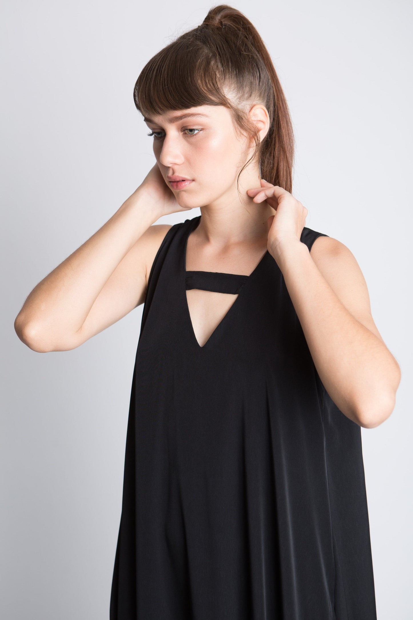 שמלת מקסי - שחור - דגם האדסון - US-Fashion.tlv
