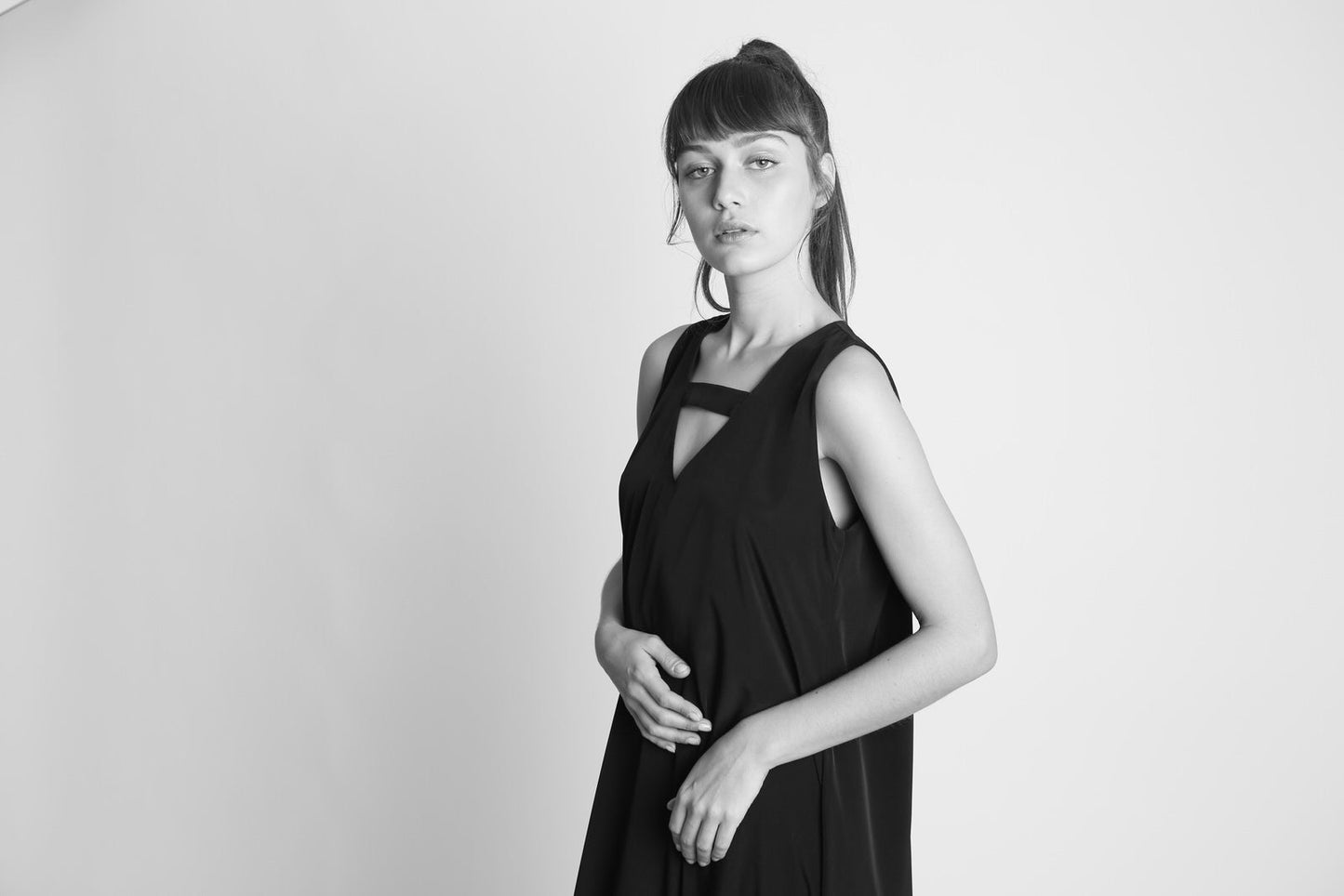 שמלת מקסי - שחור - דגם האדסון - US-Fashion.tlv