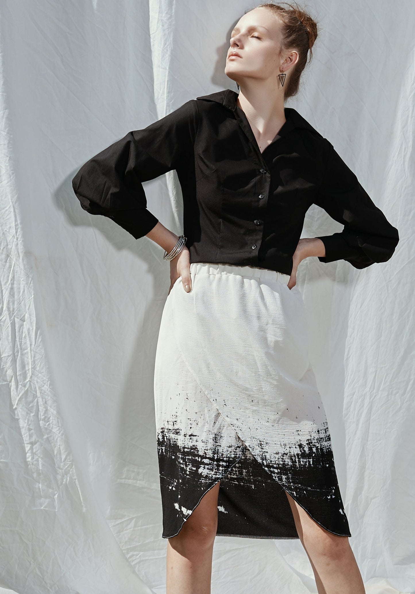 חולצה מכופתרת - שחור - דגם מדיסון - US-Fashion.tlv
