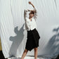 חצאית ישרה - שחור - דגם ברונקס - US-Fashion.tlv